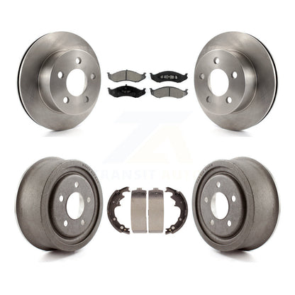 Rotors de frein à disque avant et arrière, plaquettes semi-métalliques et Kit de tambour pour Jeep Wrangler