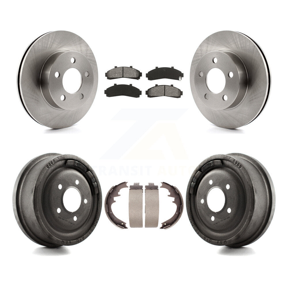 Rotors de frein avant et arrière, Kit de plaquettes et de tambour semi-métalliques pour Ford Ranger Mazda B400