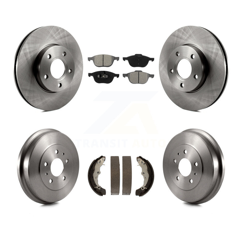 Rotors de frein à disque avant et arrière, plaquettes semi-métalliques et Kit de tambour pour Ford Focus
