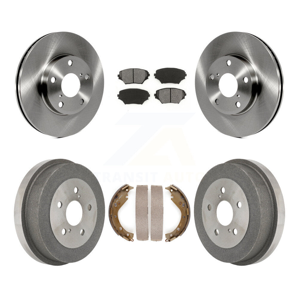 Rotors de frein à disque avant et arrière, plaquettes semi-métalliques et Kit de tambour pour Toyota RAV4