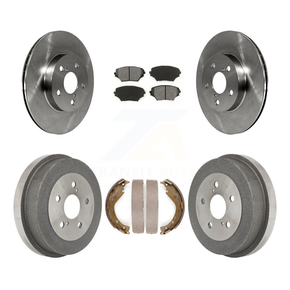 Rotors de frein à disque avant et arrière, plaquettes semi-métalliques et Kit de tambour pour Toyota RAV4