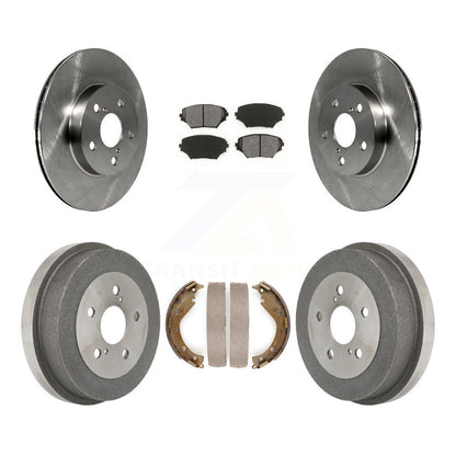 Rotors de frein à disque avant et arrière, plaquettes semi-métalliques et Kit de tambour pour Toyota RAV4