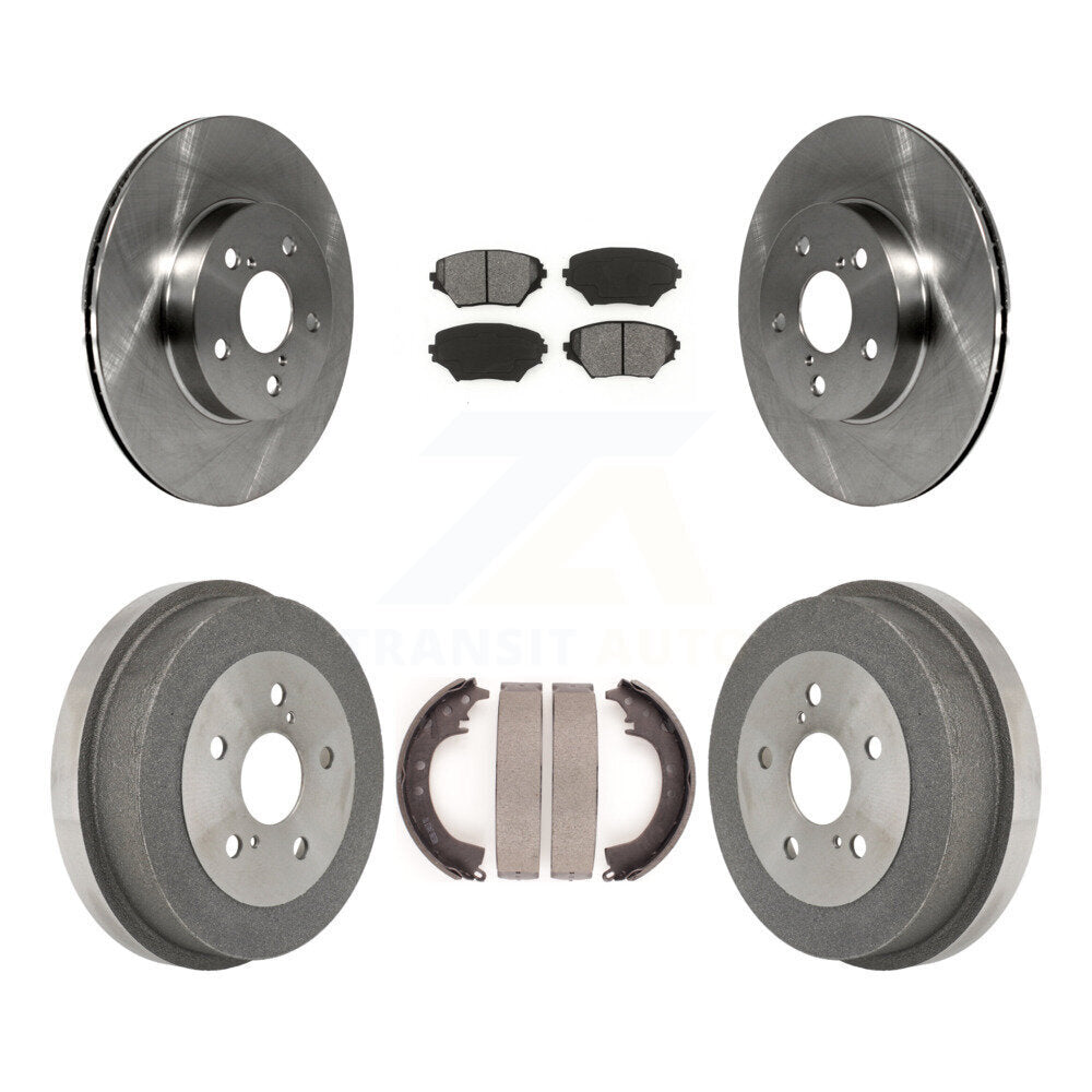 Rotors de frein à disque avant et arrière, plaquettes semi-métalliques et Kit de tambour pour Toyota RAV4