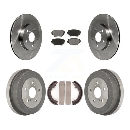 Rotors de frein à disque avant et arrière, plaquettes semi-métalliques et Kit de tambour pour Toyota RAV4