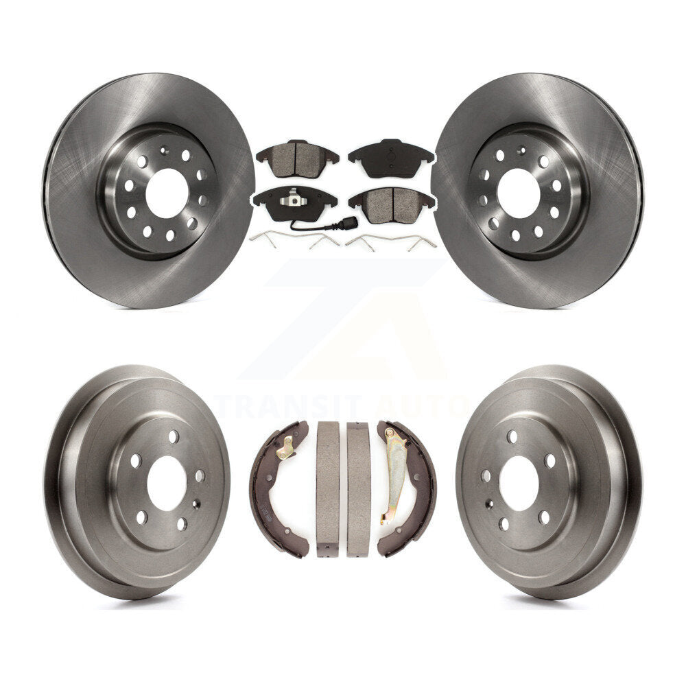 Rotors de frein avant et arrière, Kit de plaquettes et de tambour semi-métalliques pour Volkswagen Jetta Beetl