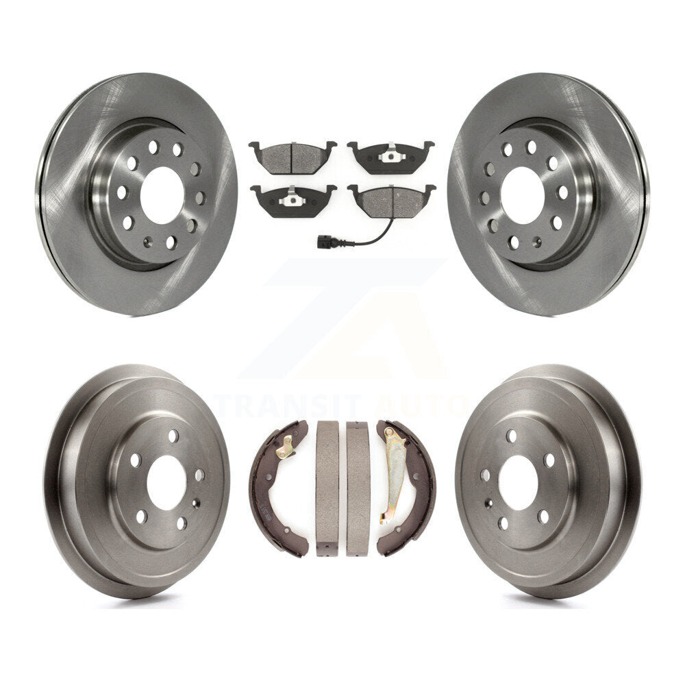 Rotors de frein à disque avant et arrière, Kit de tampons et de tambour semi-métalliques pour Volkswagen Jett