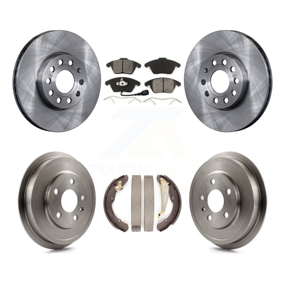 Rotors de frein avant et arrière, Kit de plaquettes et de tambour semi-métalliques pour Volkswagen Jetta Beetl