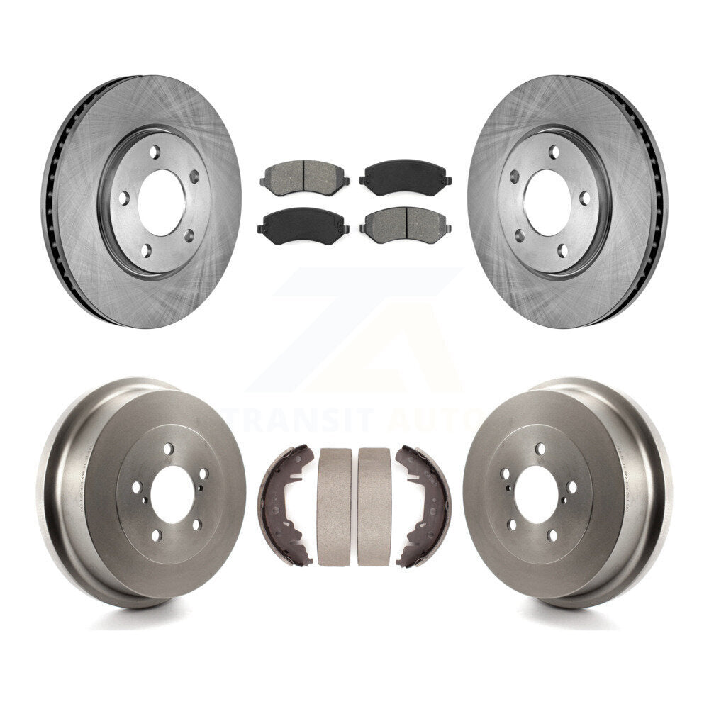 Rotor de frein à disque avant et arrière, Kit de plaquettes et de tambour semi-métalliques pour Dodge Grand Carava
