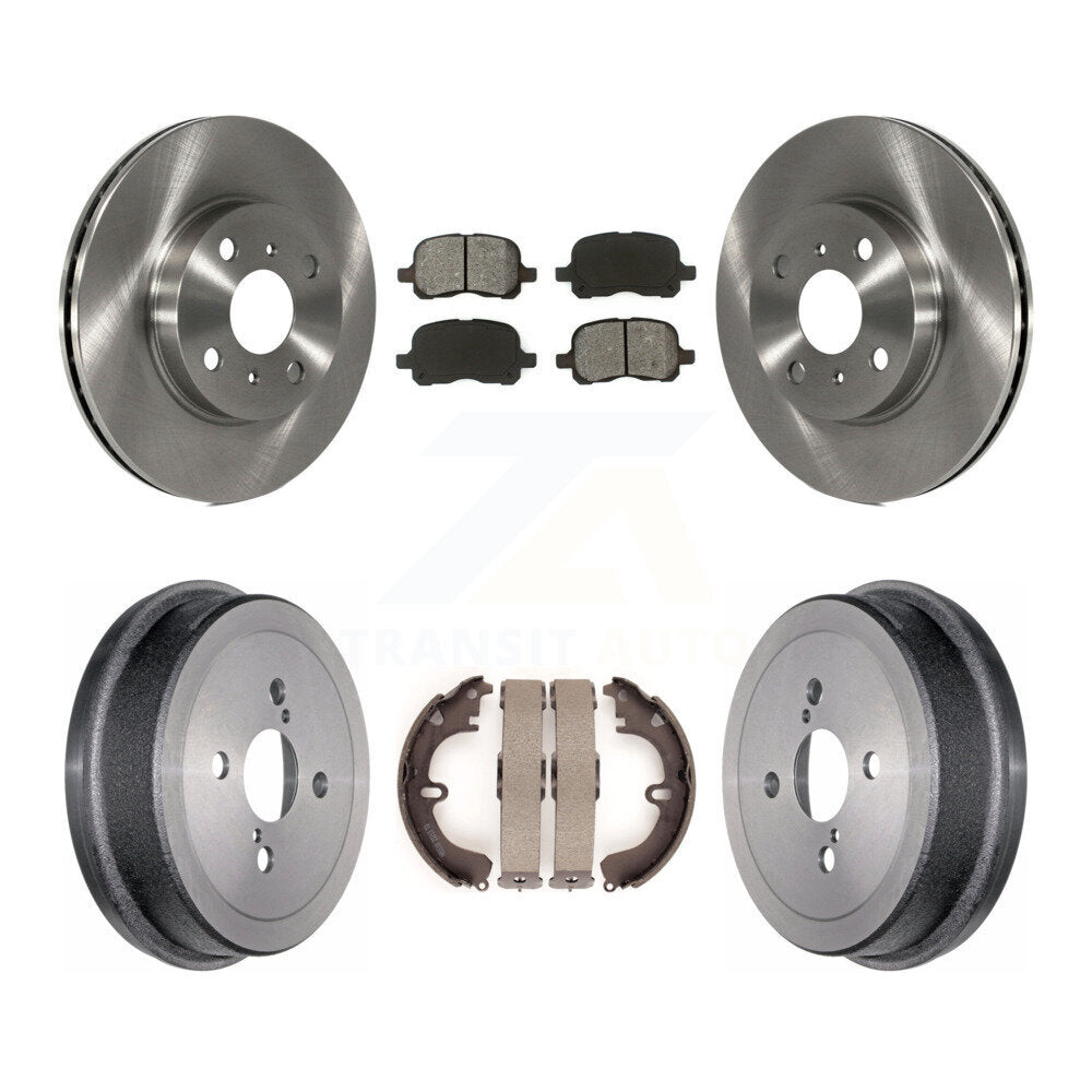 Rotors de frein à disque avant et arrière, plaquettes semi-métalliques et Kit de tambour pour Toyota Corolla