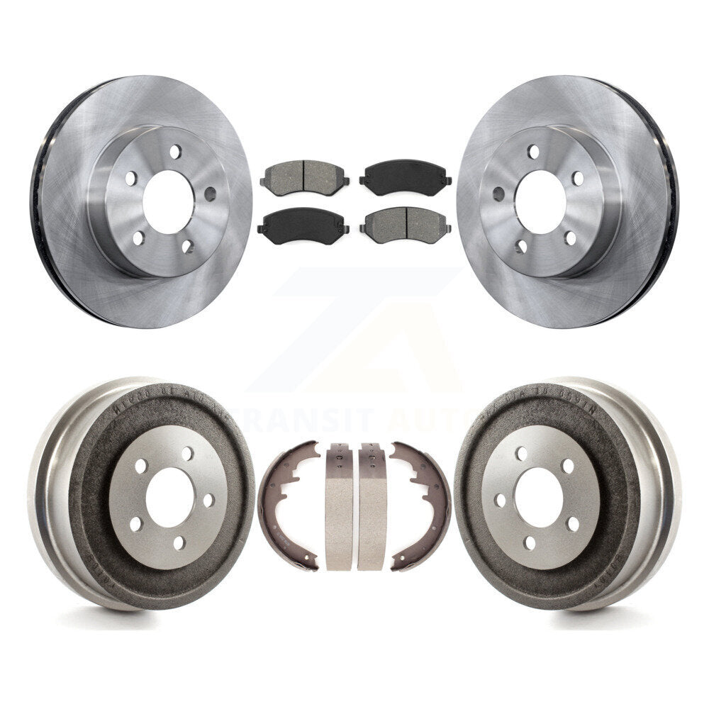 Rotor de frein à disque avant et arrière, plaquettes semi-métalliques et Kit de tambour pour Jeep Libert 2002