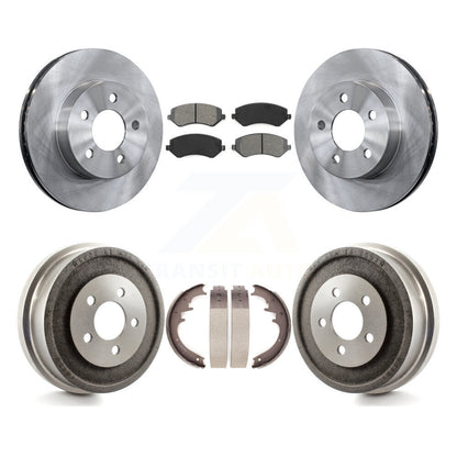 Rotor de frein à disque avant et arrière, plaquettes semi-métalliques et Kit de tambour pour Jeep Libert 2002