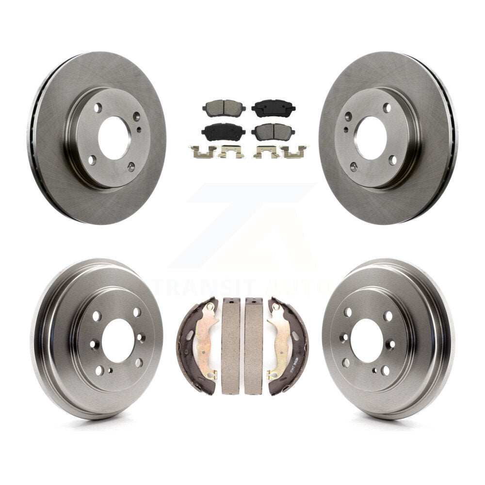 Rotors de frein à disque avant et arrière, plaquettes semi-métalliques et Kit de tambour pour Ford Fiesta