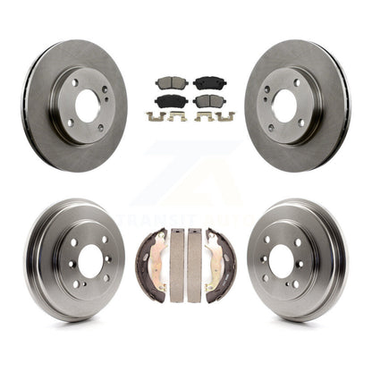 Rotors de frein à disque avant et arrière, plaquettes semi-métalliques et Kit de tambour pour Ford Fiesta