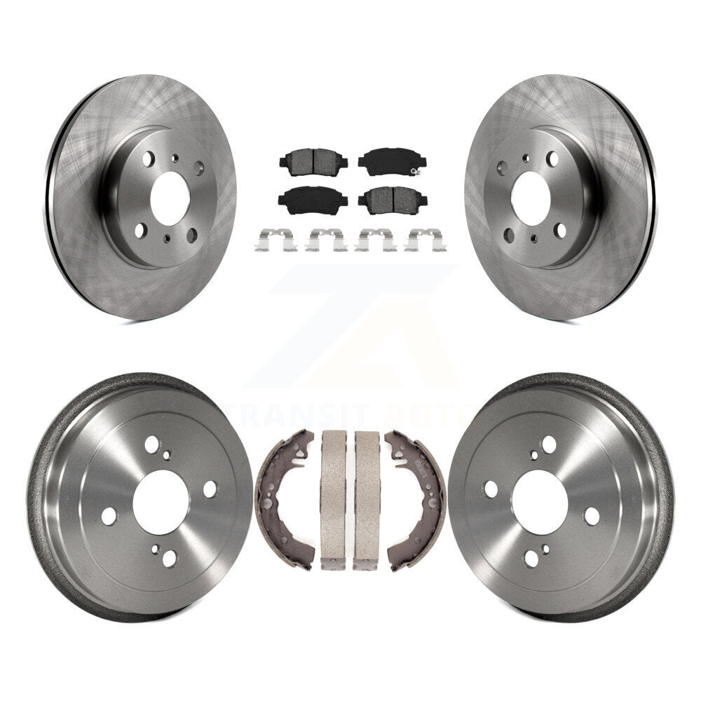 Rotors de frein avant et arrière, Kit de tambour à plaquettes semi-métalliques pour Toyota Echo 00 à partir de 08