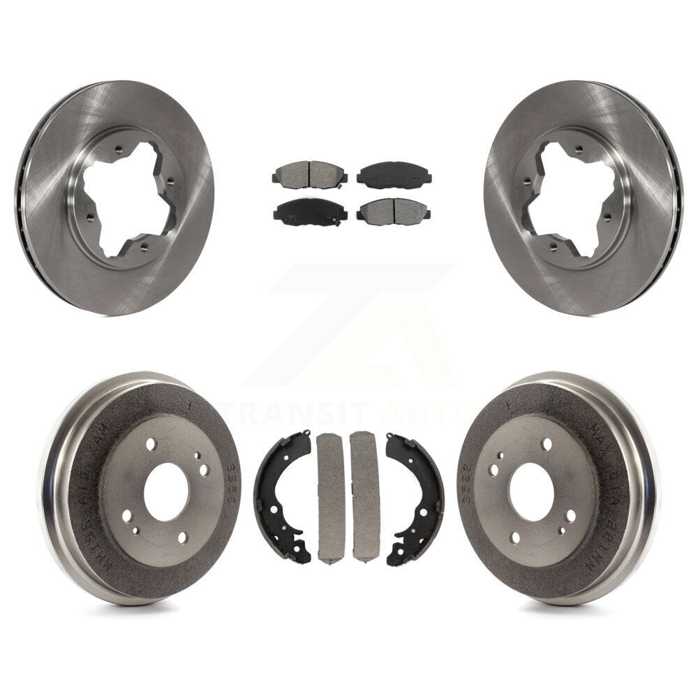Rotors de frein à disque avant et arrière, plaquettes semi-métalliques et Kit de tambour pour Honda Accord