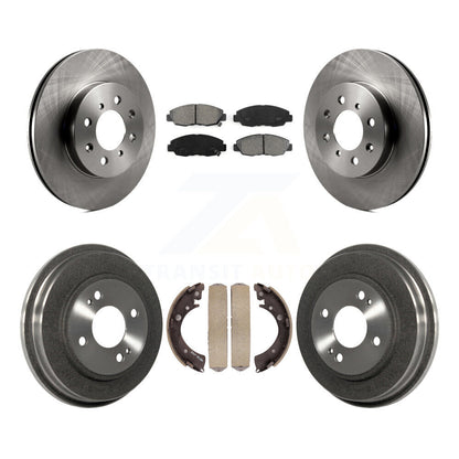 Rotors de frein à disque avant et arrière, plaquettes semi-métalliques et Kit de tambour pour Honda Civic