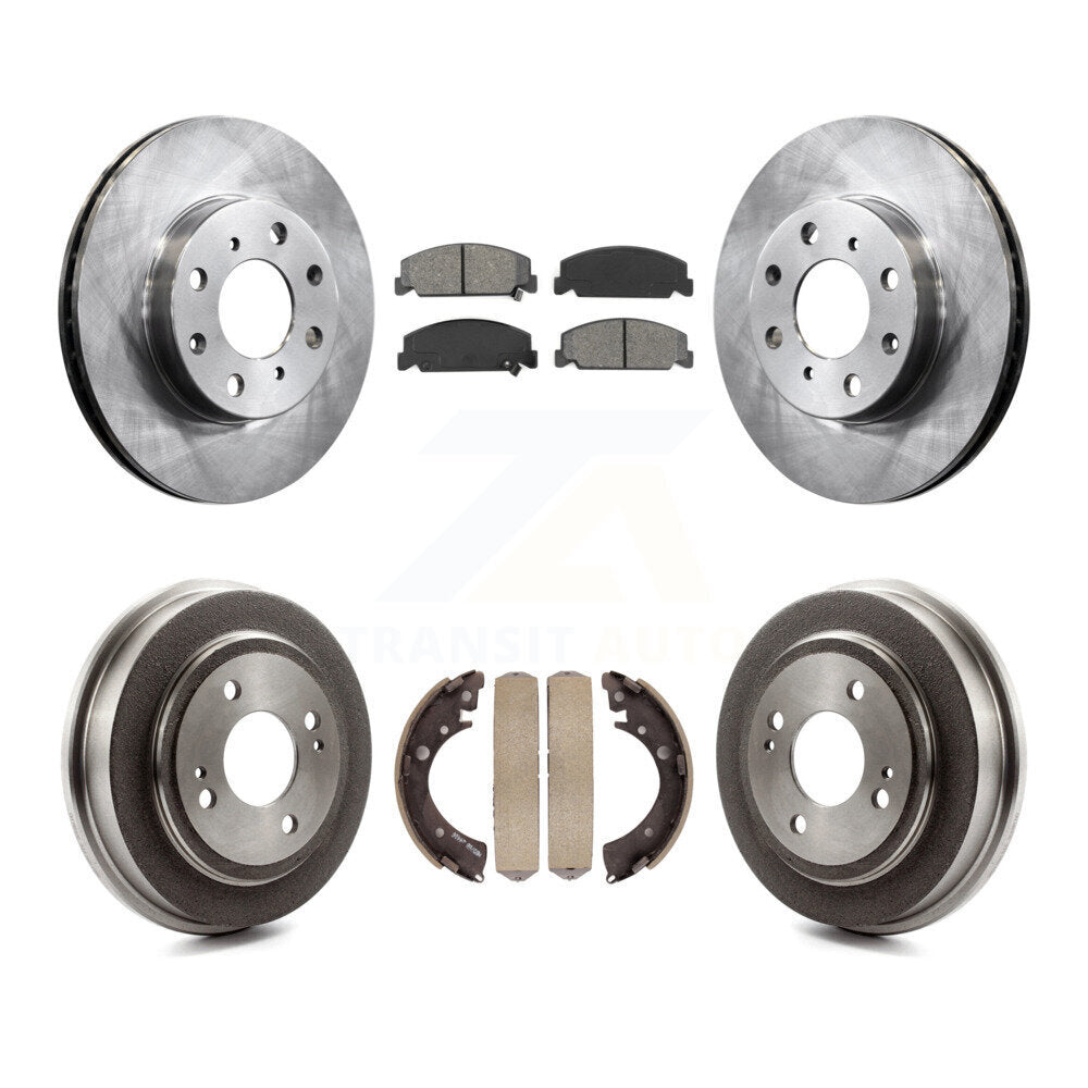 Rotors de frein à disque avant et arrière, plaquettes semi-métalliques et Kit de tambour pour Honda Civic