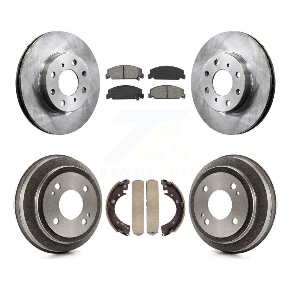 Rotors de frein à disque avant et arrière, plaquettes semi-métalliques et Kit de tambour pour Honda Civic