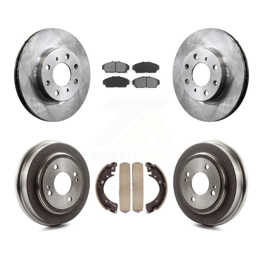 Rotors de frein à disque avant et arrière, plaquettes semi-métalliques et Kit de tambour pour Honda Civic