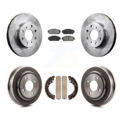 Rotors de frein à disque avant et arrière, plaquettes semi-métalliques et Kit de tambour pour Honda Civic