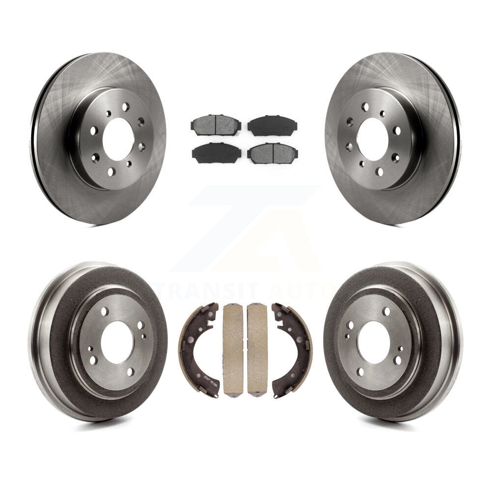 Rotors de frein à disque avant et arrière, plaquettes semi-métalliques et Kit de tambour pour Honda Civic