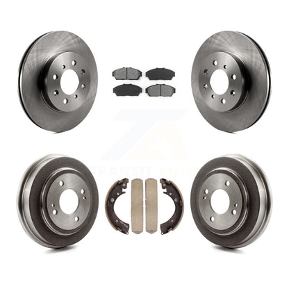 Rotors de frein à disque avant et arrière, plaquettes semi-métalliques et Kit de tambour pour Honda Civic