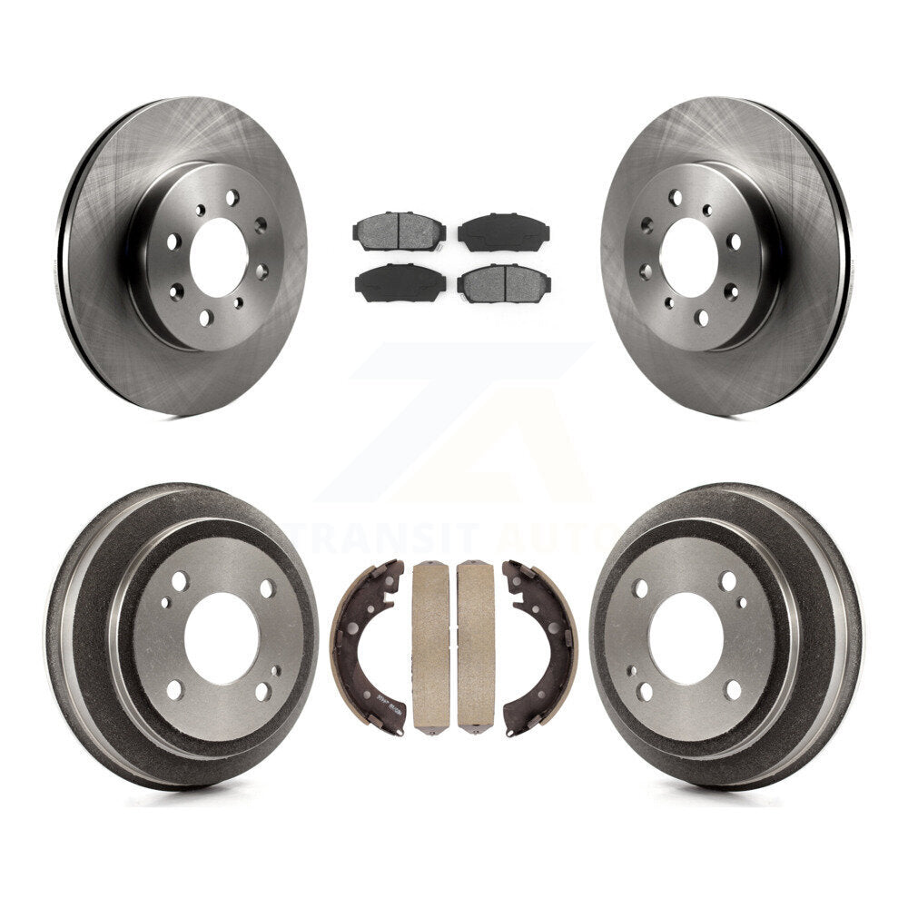 Rotors de frein à disque avant et arrière, plaquettes semi-métalliques et Kit de tambour pour Honda Civic