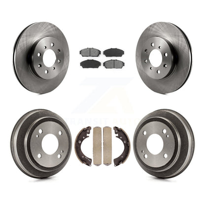 Rotors de frein à disque avant et arrière, plaquettes semi-métalliques et Kit de tambour pour Honda Civic