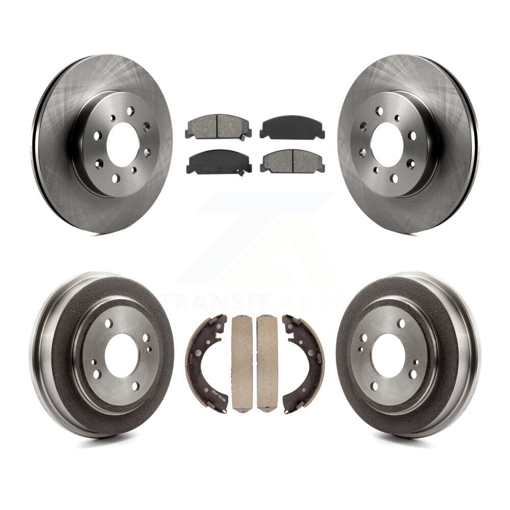 Rotors de frein à disque avant et arrière, plaquettes semi-métalliques et Kit de tambour pour Honda Civic