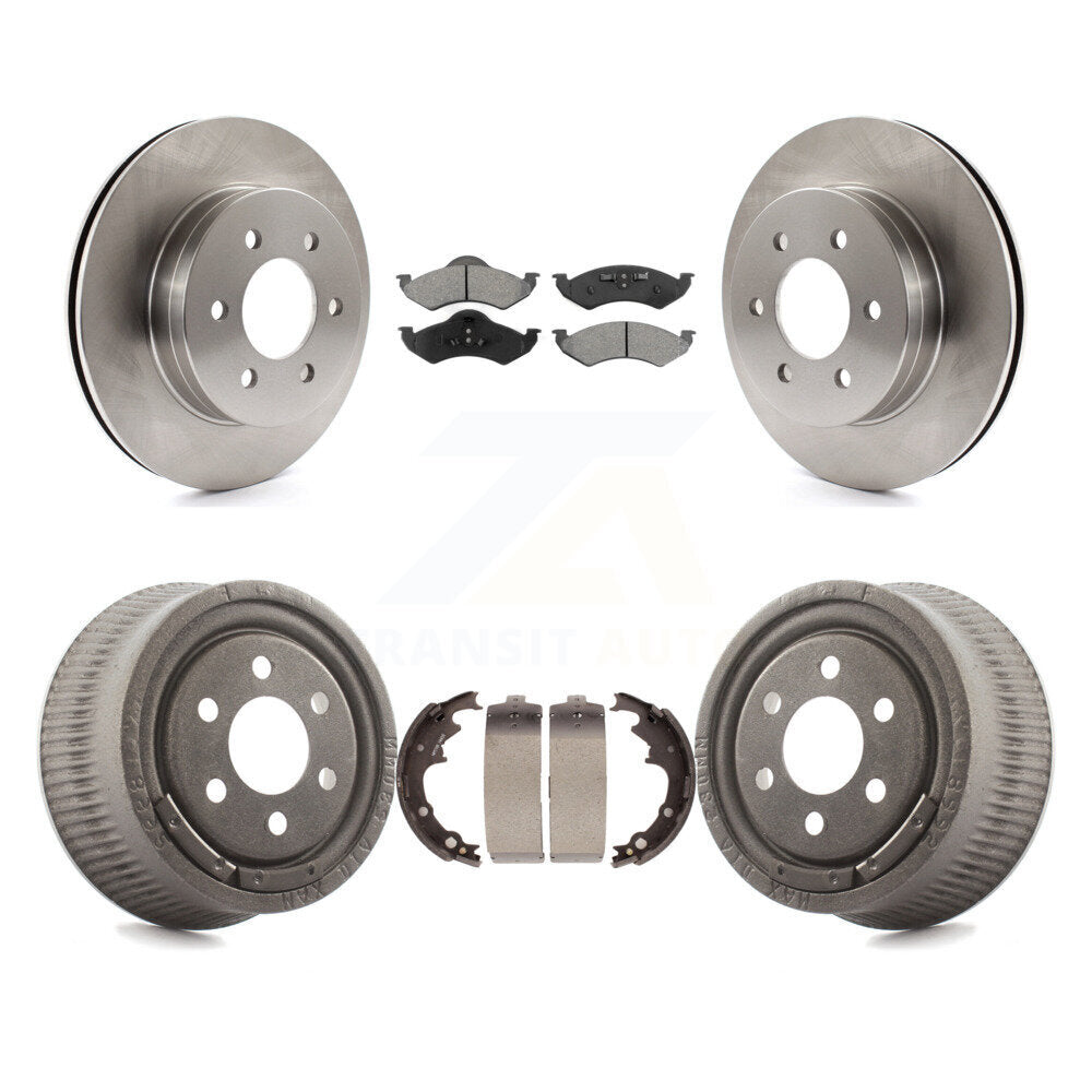 Rotors de frein à disque avant et arrière, plaquettes semi-métalliques et Kit de tambour pour Dodge Dakota