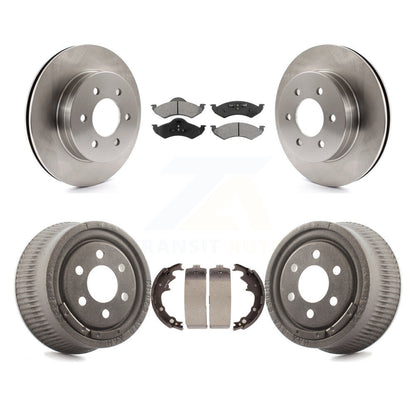 Rotors de frein à disque avant et arrière, plaquettes semi-métalliques et Kit de tambour pour Dodge Dakota