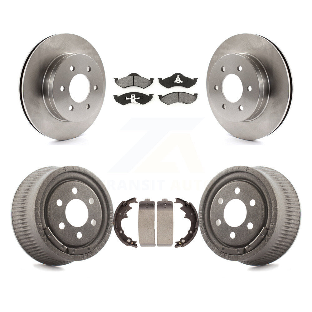 Rotors de frein à disque avant et arrière, plaquettes semi-métalliques et Kit de tambour pour Dodge Dakota