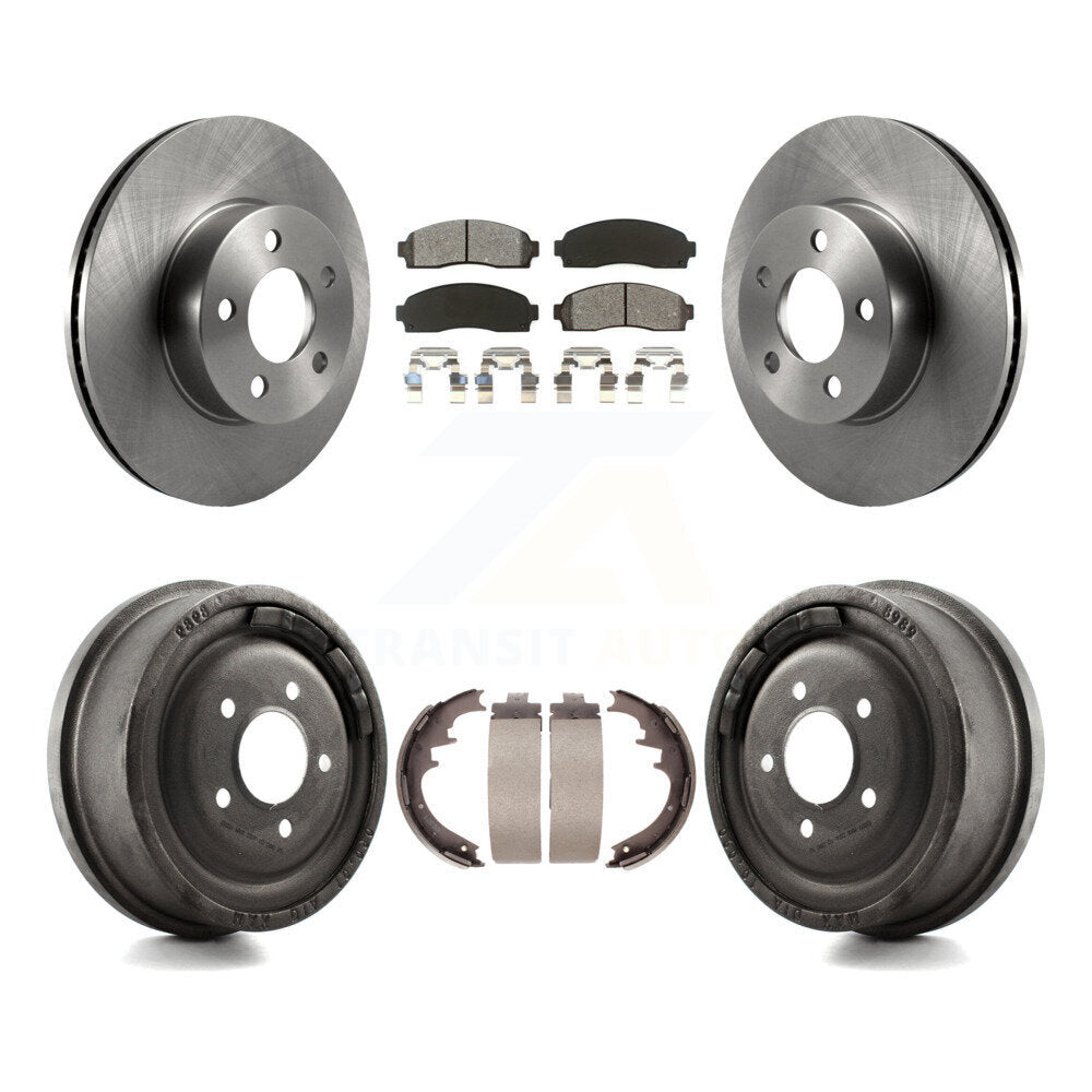 Rotors de frein avant et arrière, Kit de plaquettes et de tambour semi-métalliques pour Ford Ranger Mazda B400