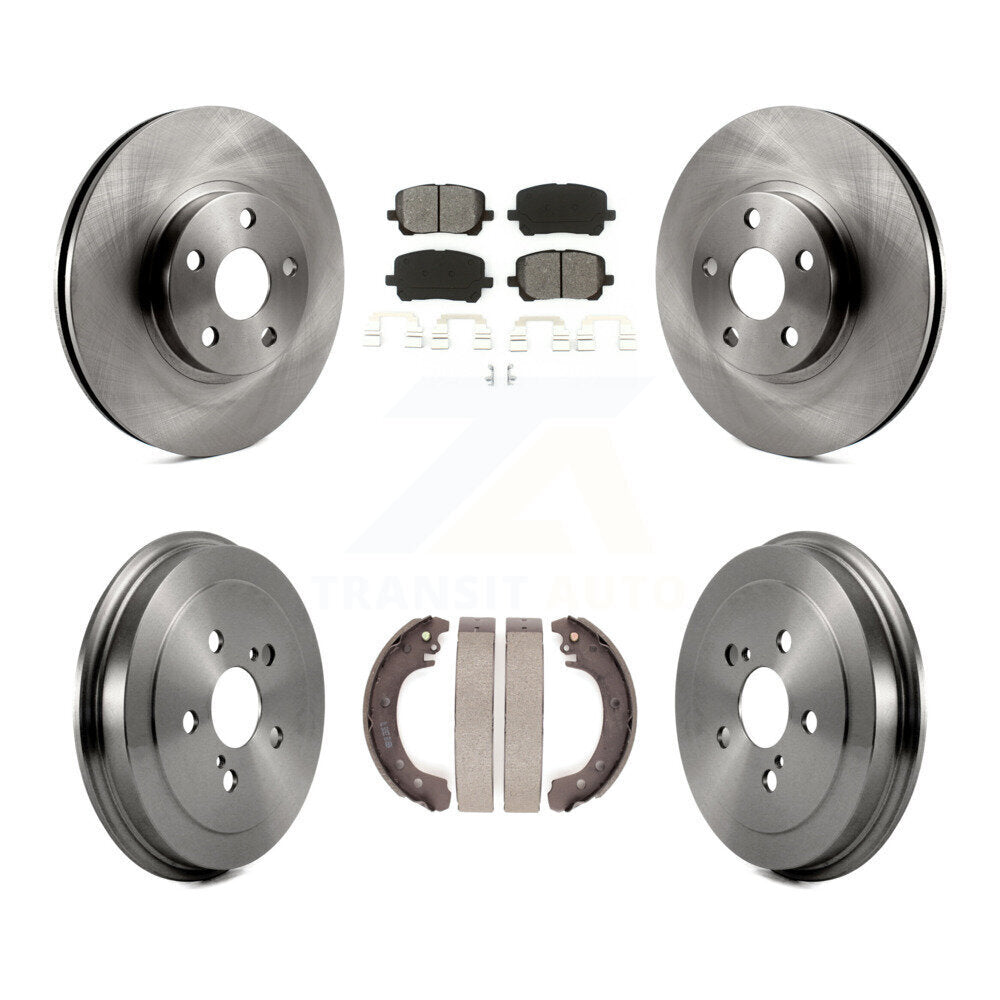 Rotors de frein à disque avant et arrière, plaquettes semi-métalliques et Kit de tambour pour Toyota Corolla