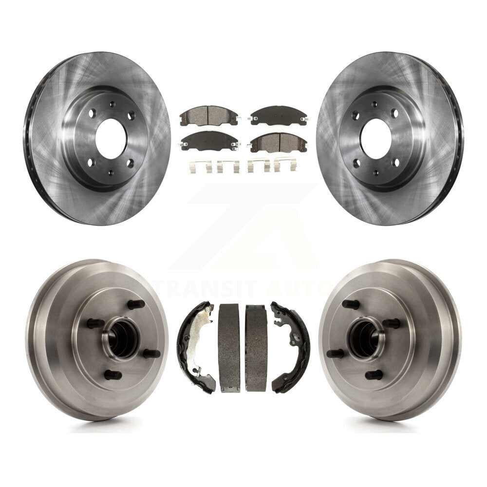 Rotors de frein à disque avant et arrière, plaquettes semi-métalliques et Kit de tambour pour Ford Focus