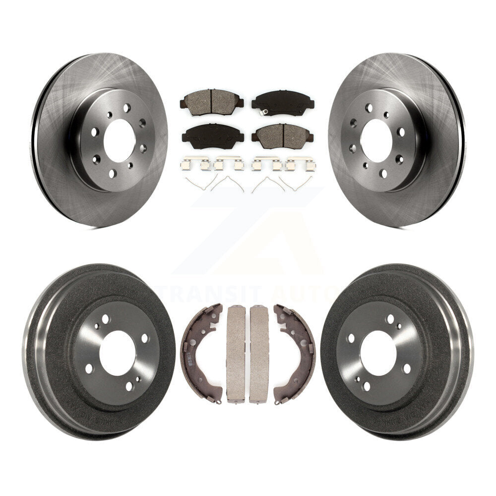 Rotors de frein à disque avant et arrière, plaquettes semi-métalliques et Kit de tambour pour Honda Fit