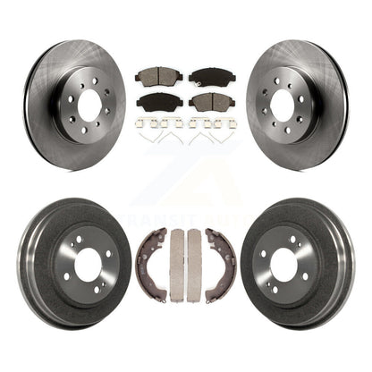 Rotors de frein à disque avant et arrière, plaquettes semi-métalliques et Kit de tambour pour Honda Fit
