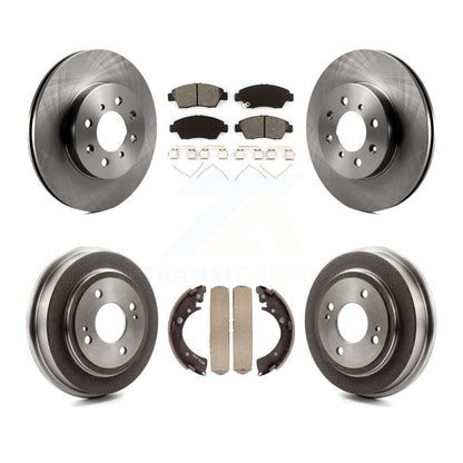 Rotor de frein à disque avant et arrière, Kit de plaquettes et de tambour semi-métalliques pour Honda Fi 2007 – 2008