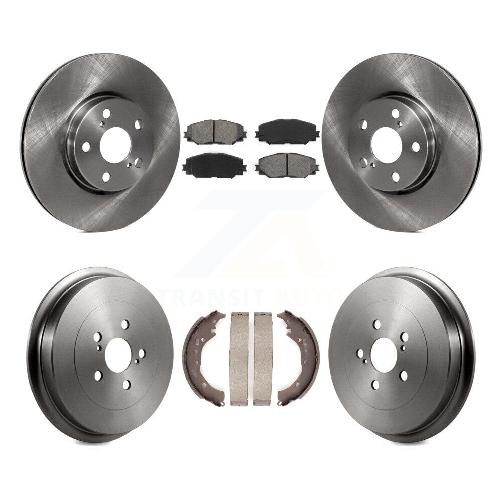 Rotors de frein à disque avant et arrière, plaquettes semi-métalliques et Kit de tambour pour Toyota Corolla