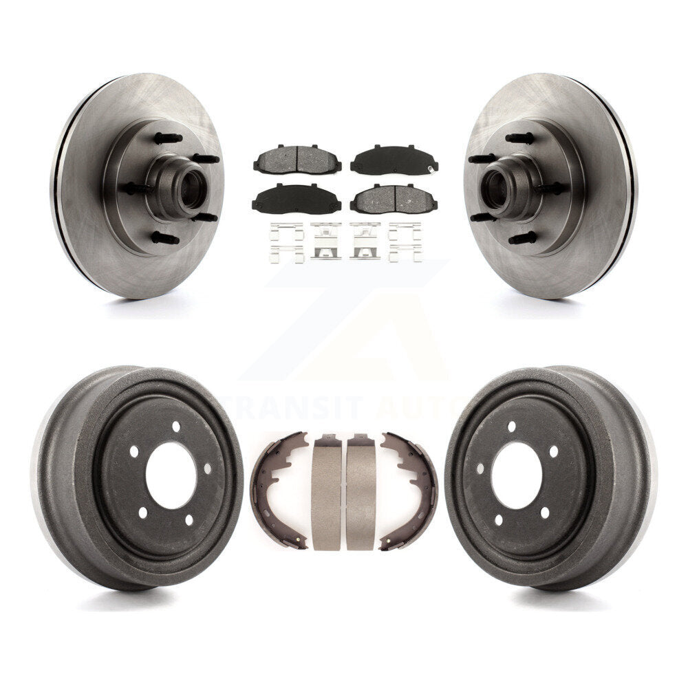Rotors de frein à disque avant et arrière, plaquettes semi-métalliques et Kit de tambour pour Ford F-150