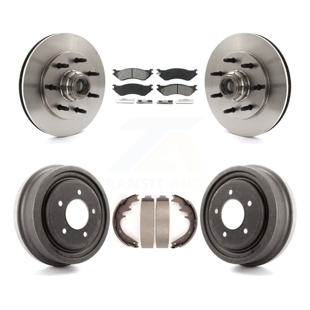 Rotor de frein à disque avant et arrière, Kit de plaquettes et de tambour semi-métalliques pour Ford F-150 RW 1999