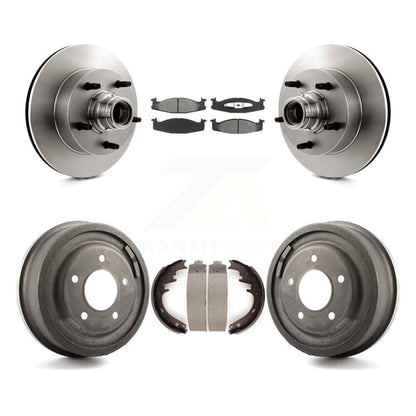 Rotors de frein avant et arrière, Kit de tambour à plaquettes semi-métalliques pour Ford E-150 Econoline Clu