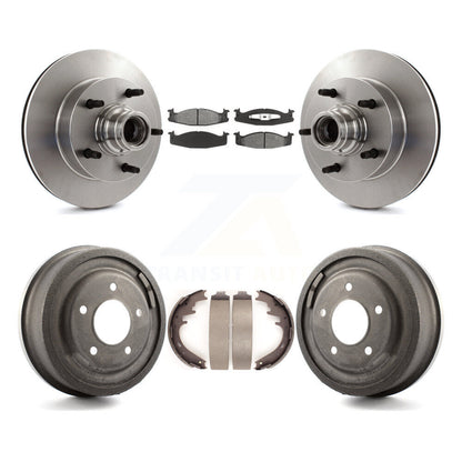 Rotors de frein à disque avant et arrière, Kit de tambour à plaquettes semi-métalliques pour Ford E-150 Econolin