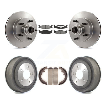 Rotors de frein à disque avant et arrière, Kit de tambour à plaquettes semi-métalliques pour Ford E-150 Econolin