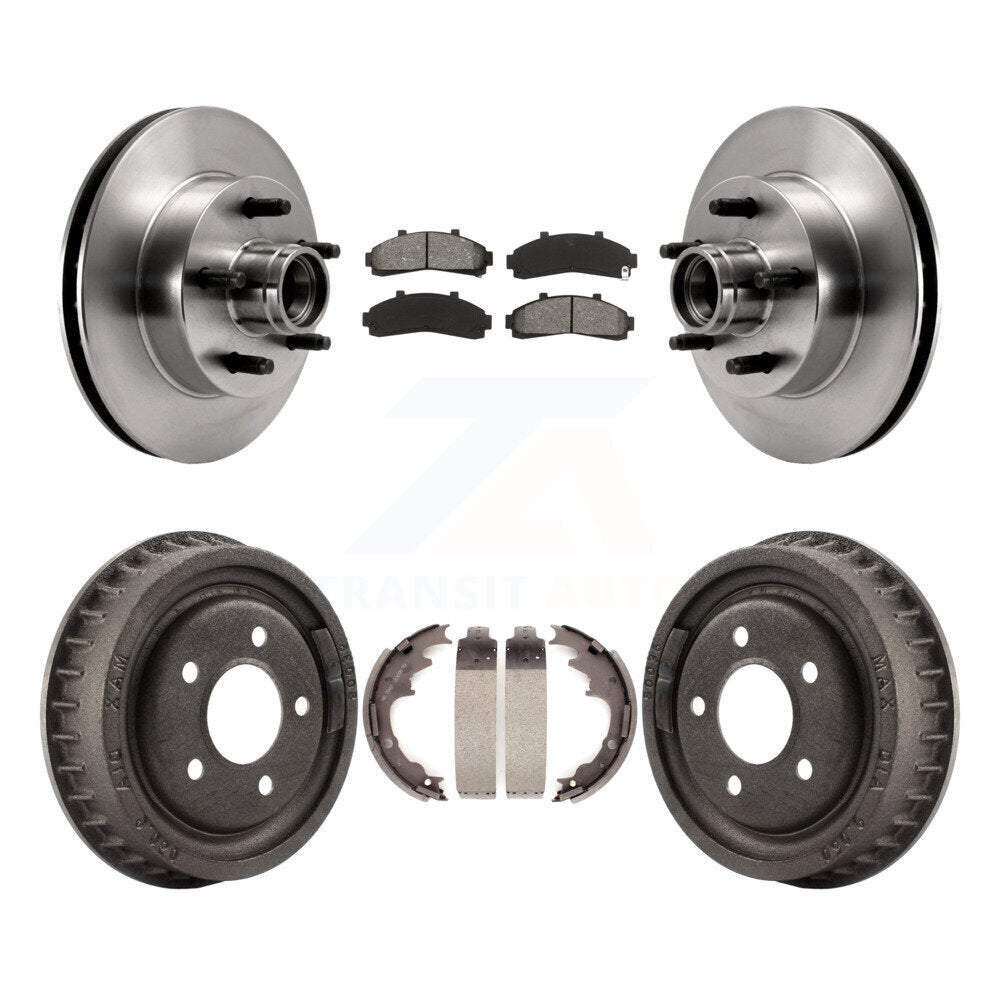Rotors de frein avant et arrière, Kit de plaquettes et de tambour semi-métalliques pour Ford Ranger Mazda B400