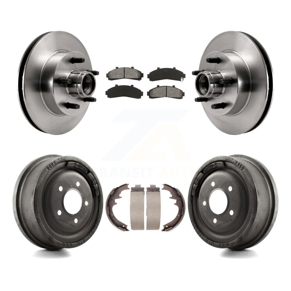 Rotors de frein avant et arrière, Kit de plaquettes et de tambour semi-métalliques pour Ford Ranger Mazda B400