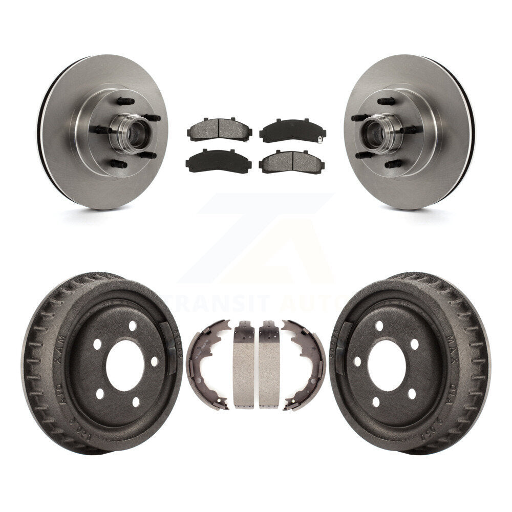 Rotors de frein à disque avant et arrière, plaquettes semi-métalliques et Kit de tambour pour la gamme Ford