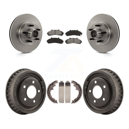 Rotors de frein à disque avant et arrière, plaquettes semi-métalliques et Kit de tambour pour la gamme Ford