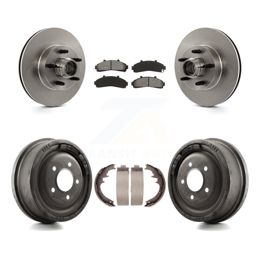 Rotors de frein à disque avant et arrière, plaquettes semi-métalliques et Kit de tambour pour la gamme Ford
