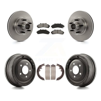 Rotors de frein à disque avant et arrière, plaquettes semi-métalliques et Kit de tambour pour la gamme Ford